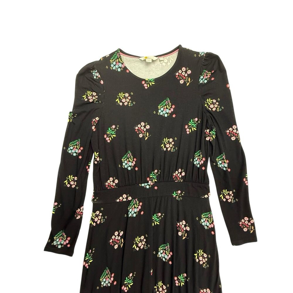 Boden Bouquet Floral Jersey Knit Dress Women 6 Petite Floral Midi Maxi Viscose - Picture 4 of 12